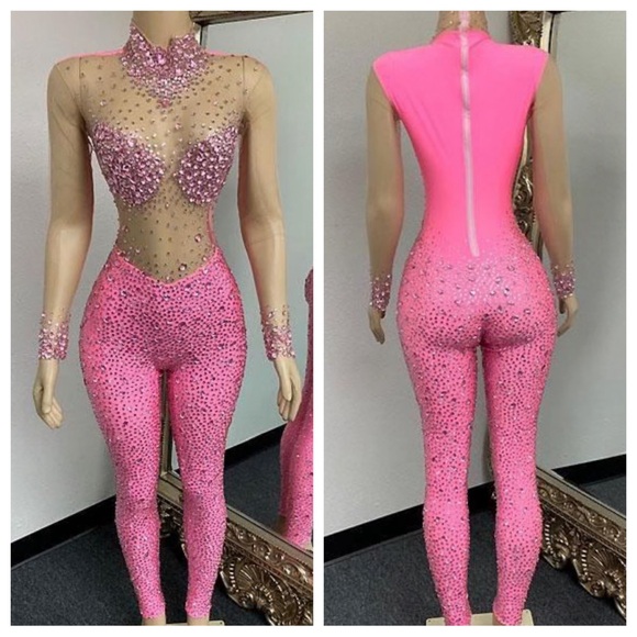 Amekana Icon Diamanté Bodysuit - PINK - Picture 5 of 5
